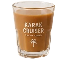A branded Karak Cruiser glass